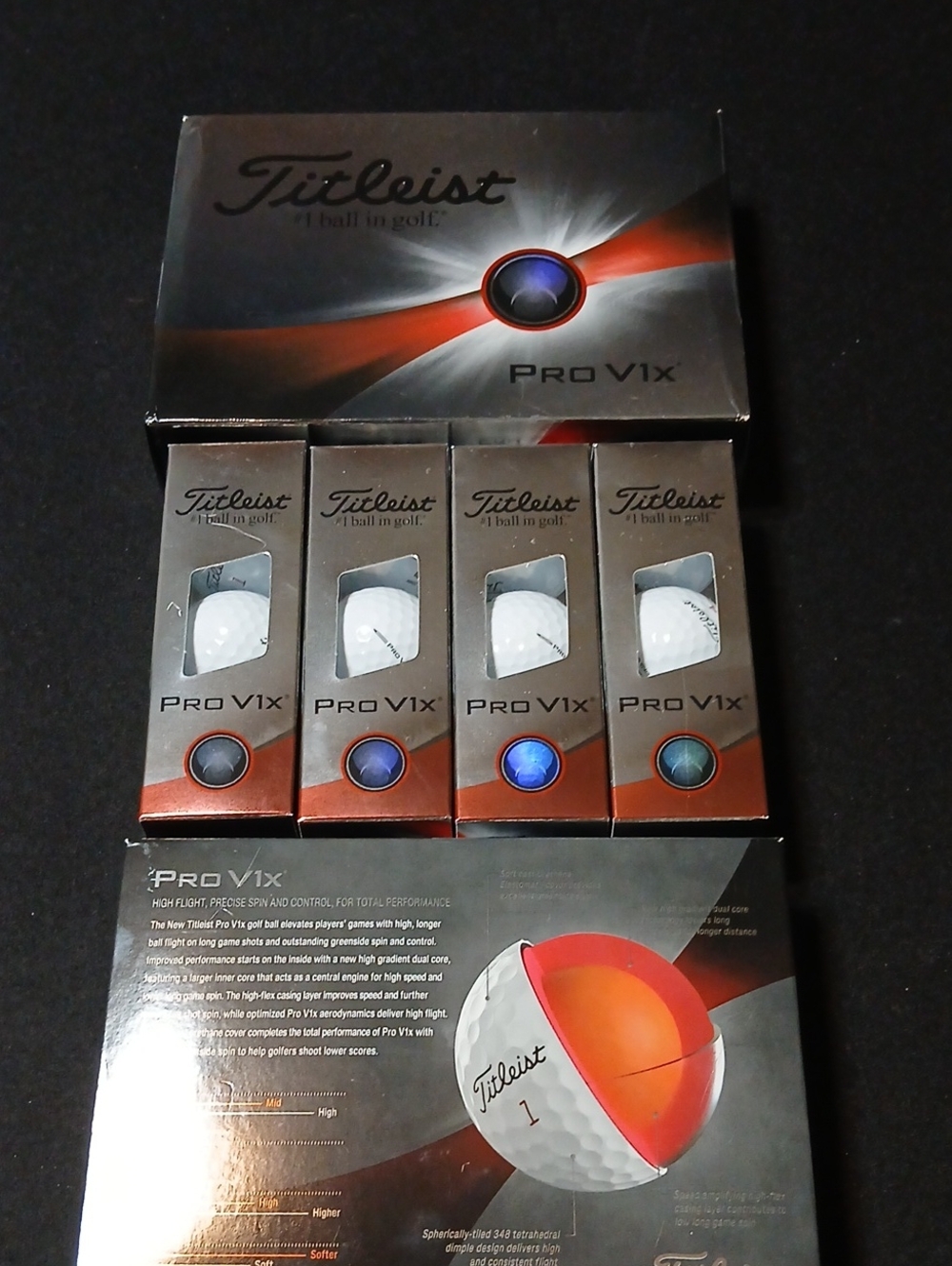 Titleist Pro V1 Golf Ball Boxes - Black & Orange Accents